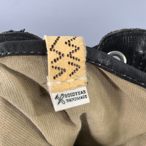 VISVIM Size 9.5 Black Olive Distressed Leather Canvas Lace Up Boots main image 4